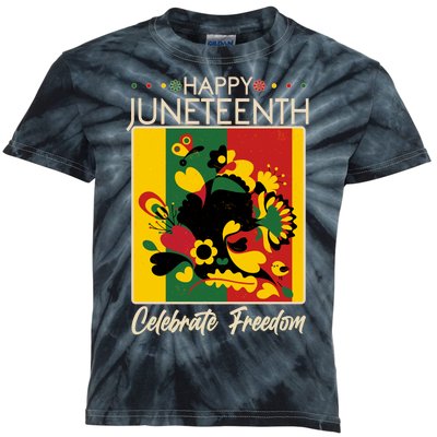 Happy Juneteenth Celebrate Freedom  Abstract Art Kids Tie-Dye T-Shirt