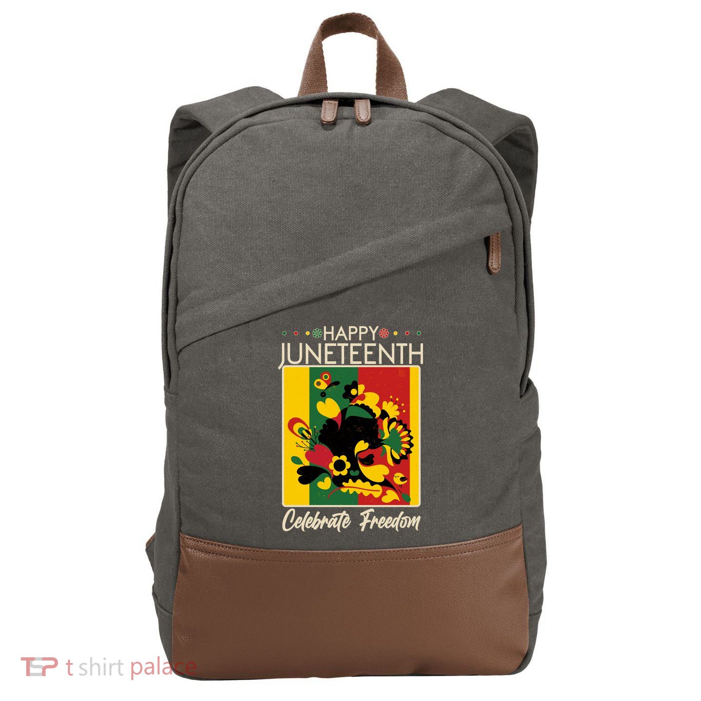 Happy Juneteenth Celebrate Freedom  Abstract Art Cotton Canvas Backpack