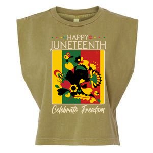 Happy Juneteenth Celebrate Freedom  Abstract Art Garment-Dyed Women's Muscle Tee