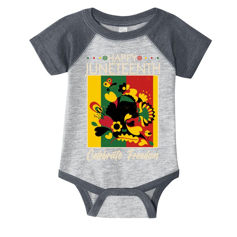 Happy Juneteenth Celebrate Freedom  Abstract Art Infant Baby Jersey Bodysuit