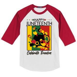 Happy Juneteenth Celebrate Freedom  Abstract Art Kids Colorblock Raglan Jersey