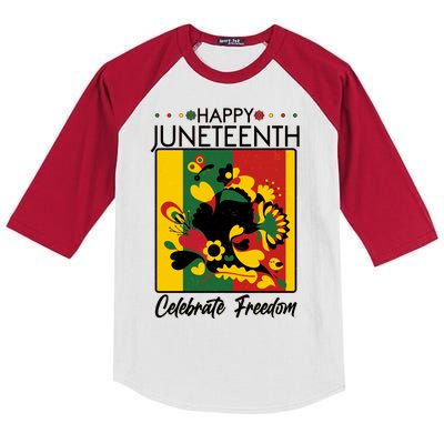 Happy Juneteenth Celebrate Freedom  Abstract Art Kids Colorblock Raglan Jersey