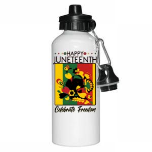 Happy Juneteenth Celebrate Freedom  Abstract Art Aluminum Water Bottle