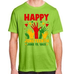 Happy Juneteenth June 19 1865 Celebration Raised Hands Adult ChromaSoft Performance T-Shirt