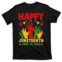 Happy Juneteenth June 19 1865 Celebration Raised Hands T-Shirt