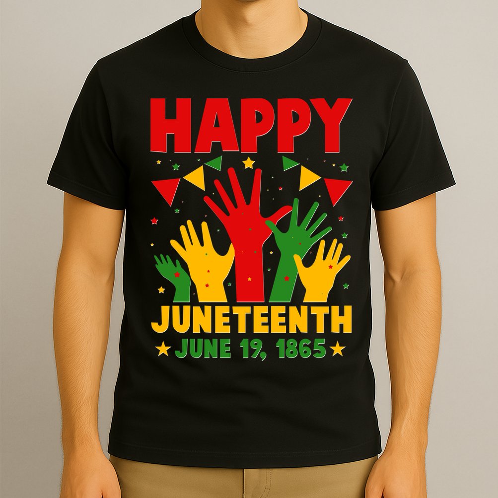 Happy Juneteenth June 19 1865 Celebration Raised Hands T-Shirt