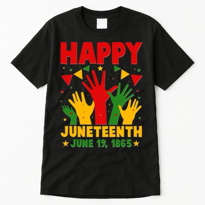 Happy Juneteenth June 19 1865 Celebration Raised Hands Tall T-Shirt