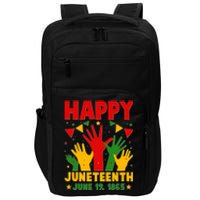 Happy Juneteenth June 19 1865 Celebration Raised Hands Impact Tech Backpack