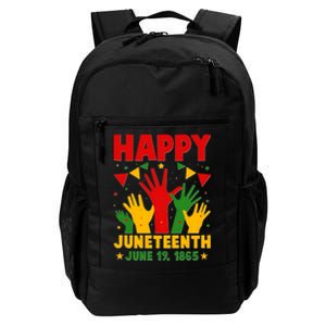 Happy Juneteenth June 19 1865 Celebration Raised Hands Daily Commute Backpack