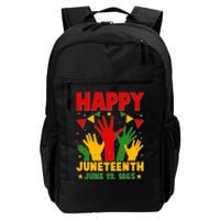 Happy Juneteenth June 19 1865 Celebration Raised Hands Daily Commute Backpack