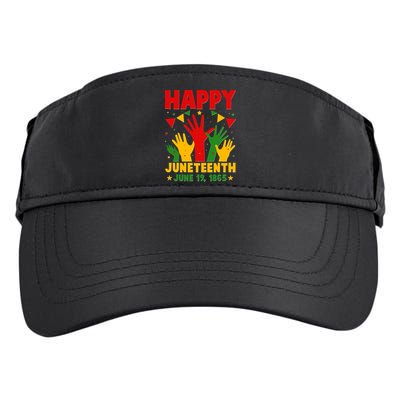 Happy Juneteenth June 19 1865 Celebration Raised Hands Adult Drive Performance Visor