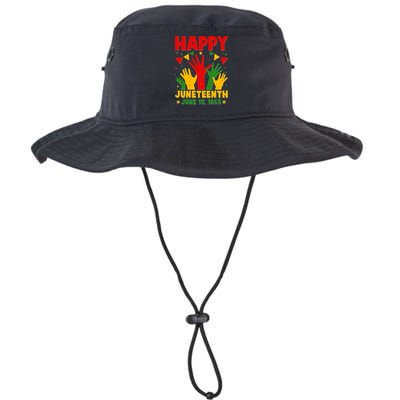 Happy Juneteenth June 19 1865 Celebration Raised Hands Bucket Hat