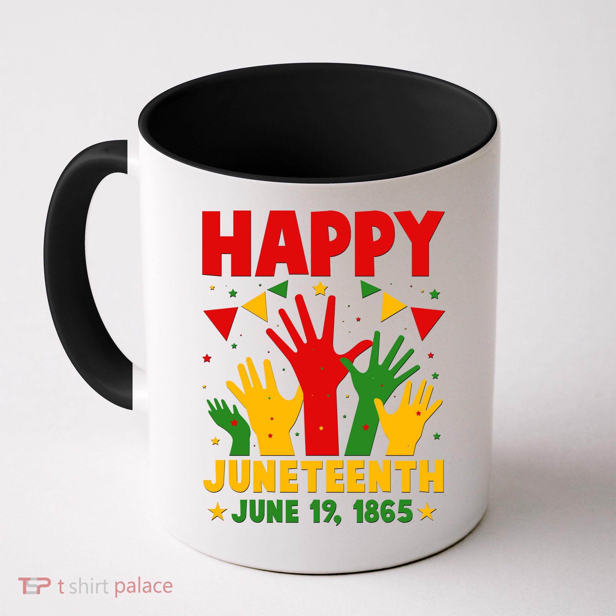 Happy Juneteenth June 19 1865 Celebration Raised Hands Mug