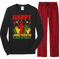 Happy Juneteenth June 19 1865 Celebration Raised Hands Long Sleeve Pajama Set