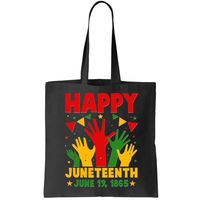 Happy Juneteenth June 19 1865 Celebration Raised Hands Bag
