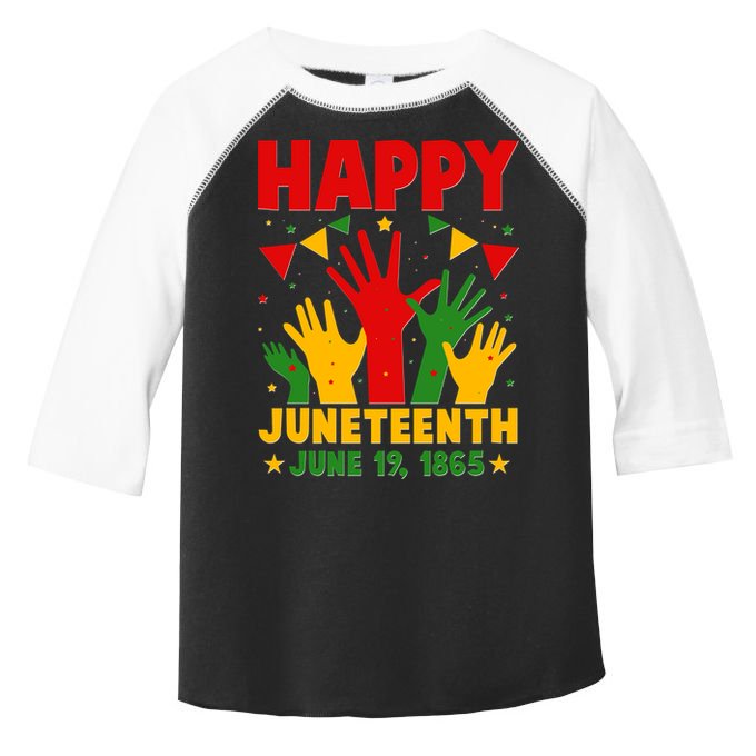 Happy Juneteenth June 19 1865 Celebration Raised Hands Toddler Fine Jersey T-Shirt
