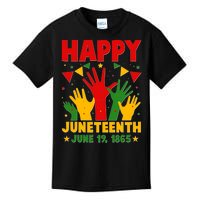 Happy Juneteenth June 19 1865 Celebration Raised Hands Kids T-Shirt