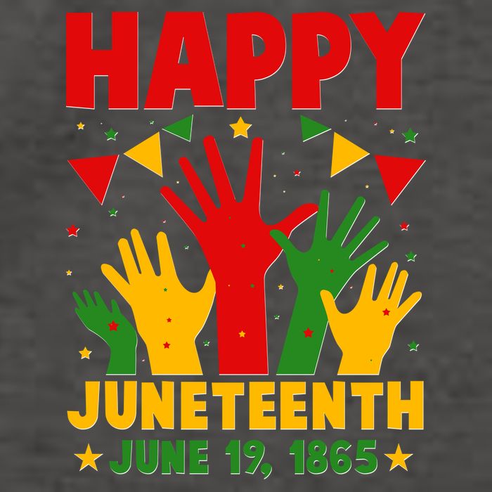 Happy Juneteenth June 19 1865 Celebration Raised Hands Vector Backpack