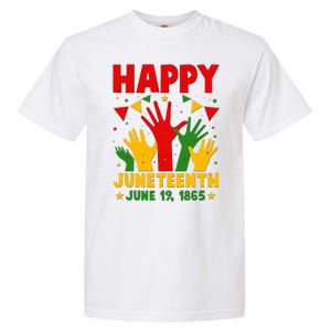 Happy Juneteenth June 19 1865 Celebration Raised Hands Garment-Dyed Heavyweight T-Shirt