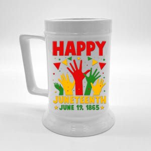 Happy Juneteenth June 19 1865 Celebration Raised Hands Beer Stein