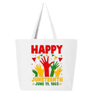 Happy Juneteenth June 19 1865 Celebration Raised Hands 25L Jumbo Tote