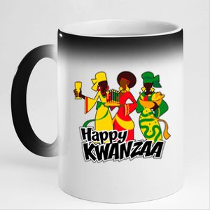 Happy Kwanzaa Celebration  11oz Black Color Changing Mug