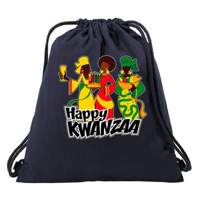 Happy Kwanzaa Celebration  Drawstring Bag