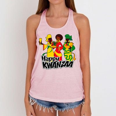 Happy Kwanzaa Celebration  Women's Knotted Racerback Tank