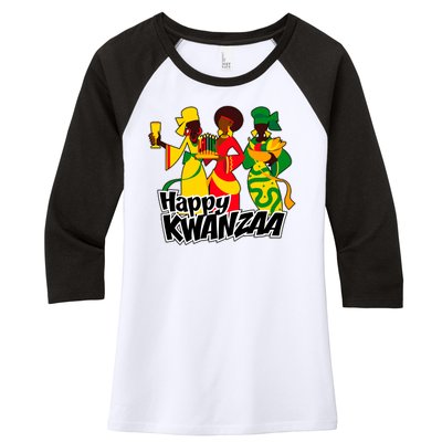 Happy Kwanzaa Celebration  Women's Tri-Blend 3/4-Sleeve Raglan Shirt