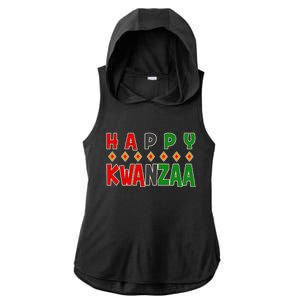 Happy Kwanzaa Holiday Ladies PosiCharge Tri-Blend Wicking Draft Hoodie Tank