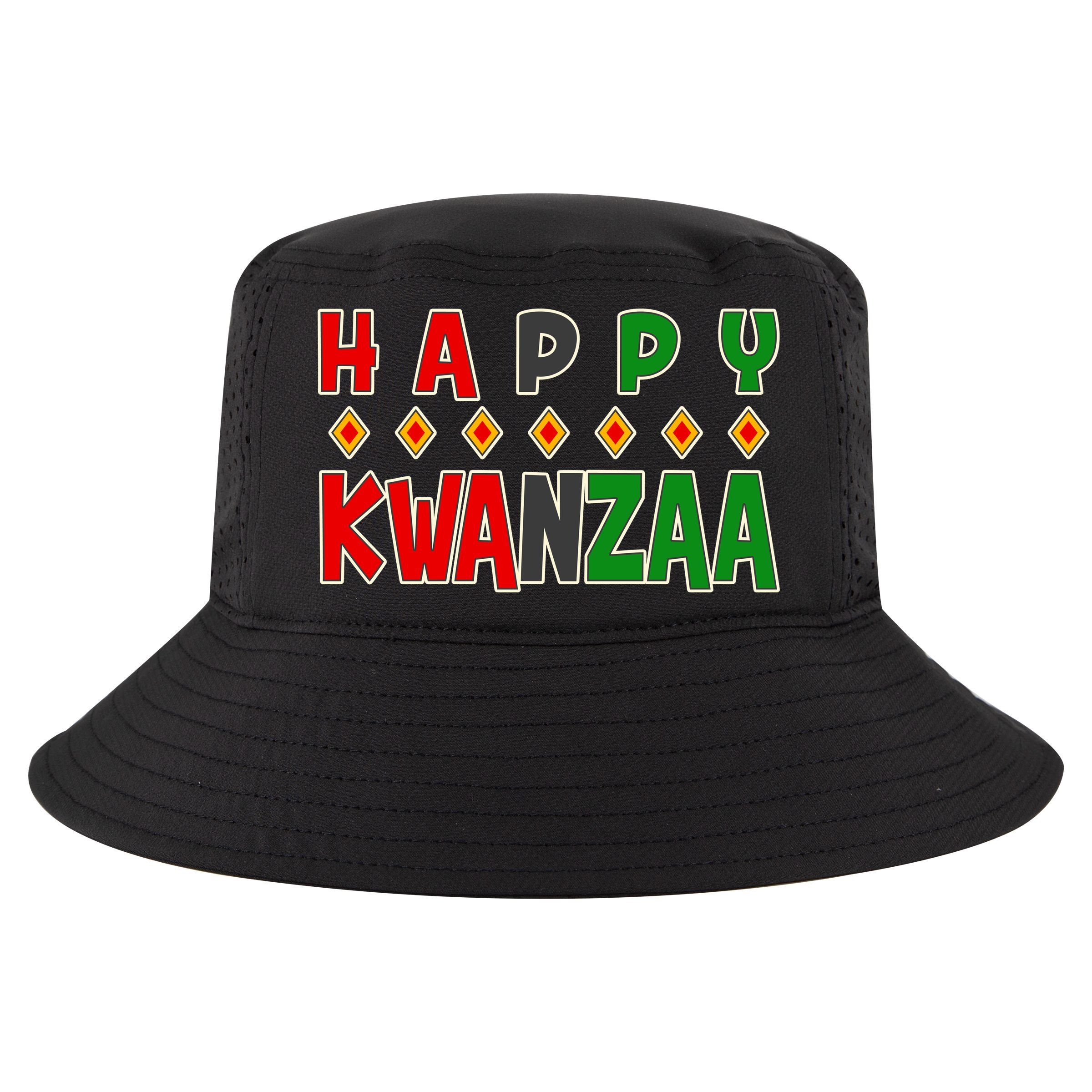 Happy Kwanzaa Holiday Cool Comfort Performance Bucket Hat