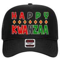 Happy Kwanzaa Holiday High Crown Mesh Back Trucker Hat