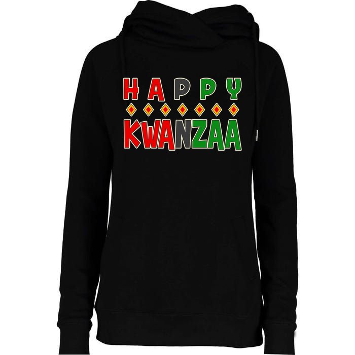 Happy Kwanzaa Holiday Womens Funnel Neck Pullover Hood