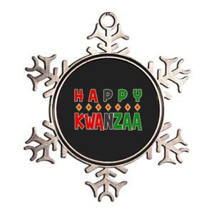 Happy Kwanzaa Holiday Metallic Star Ornament