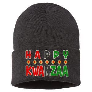 Happy Kwanzaa Holiday Sustainable Knit Beanie