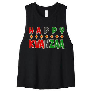 Happy Kwanzaa Holiday Women's Racerback Cropped Tank