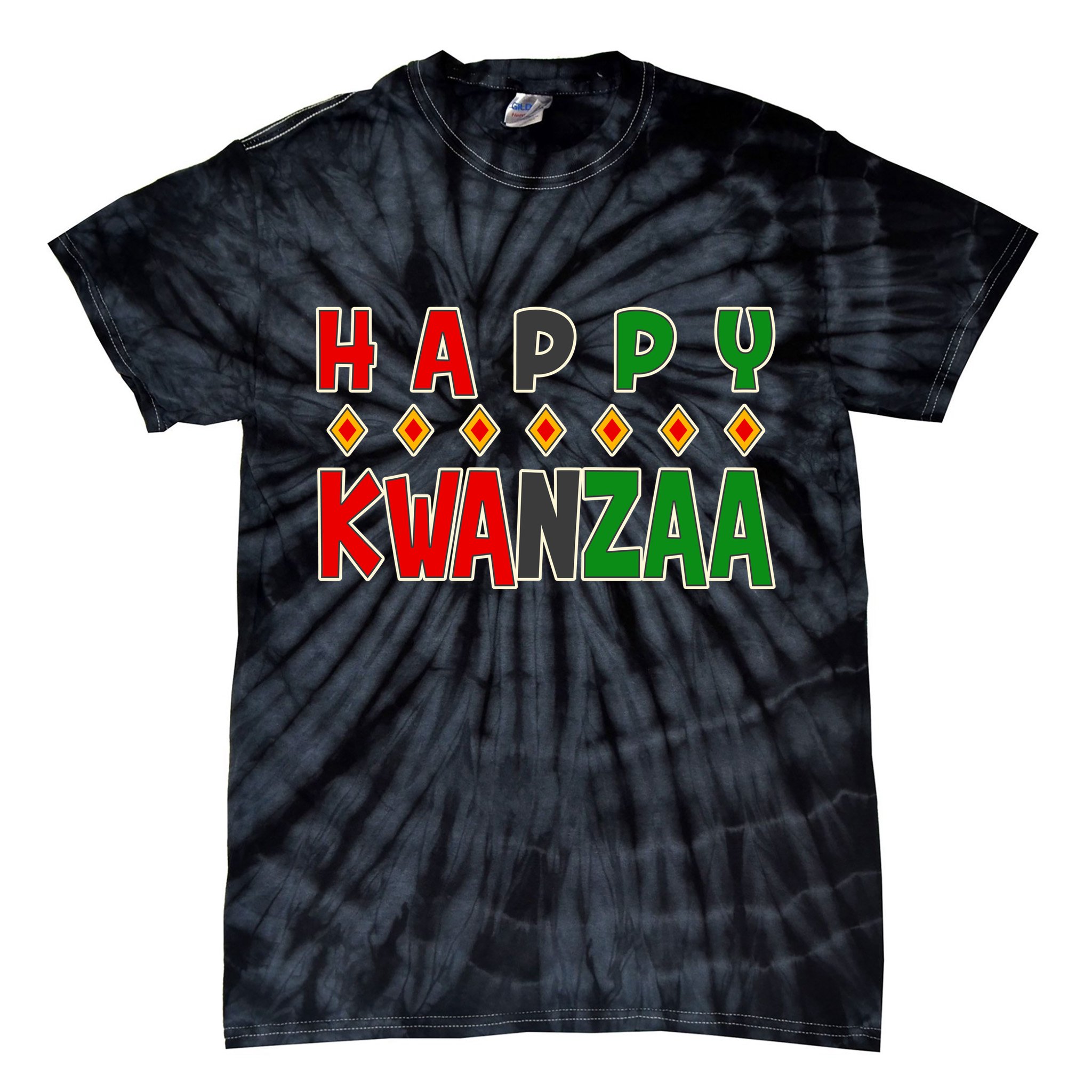 Happy Kwanzaa Holiday Tie-Dye T-Shirt