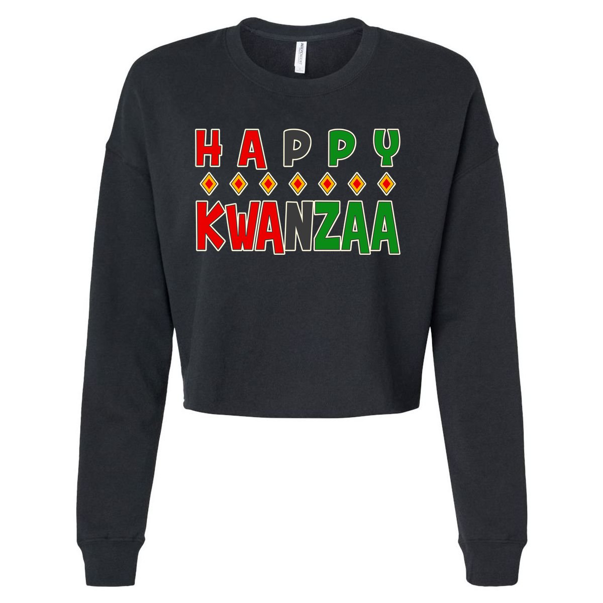 Happy Kwanzaa Holiday Cropped Pullover Crew