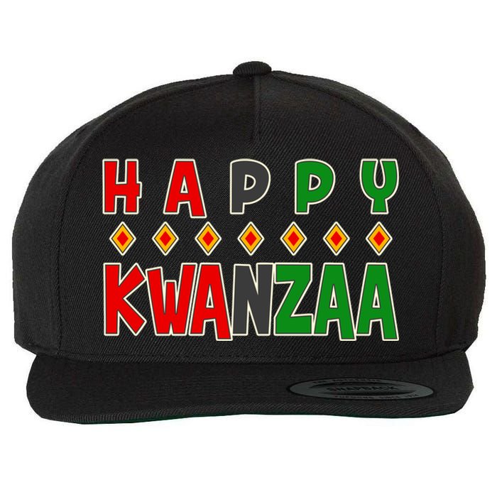 Happy Kwanzaa Holiday Wool Snapback Cap