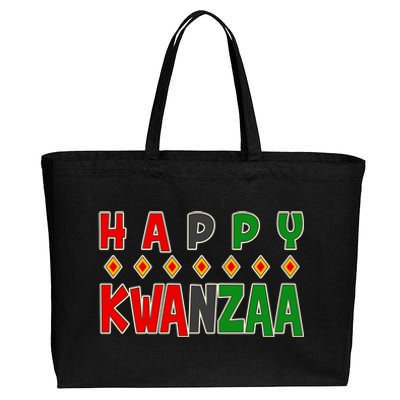 Happy Kwanzaa Holiday Cotton Canvas Jumbo Tote