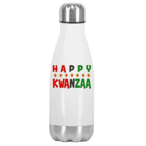 Happy Kwanzaa Holiday Stainless Steel Insulated Water Bottle