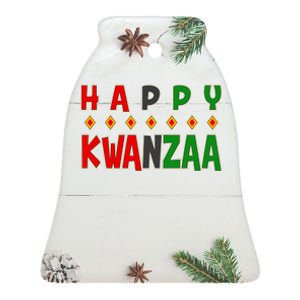 Happy Kwanzaa Holiday Ceramic Bell Ornament