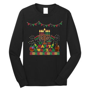 Happy Kwanzaa Traditional Colors Kinara Candles Long Sleeve Shirt