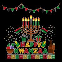 Happy Kwanzaa Traditional Colors Kinara Candles T-Shirt