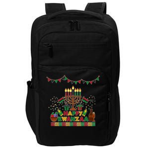 Happy Kwanzaa Traditional Colors Kinara Candles Impact Tech Backpack