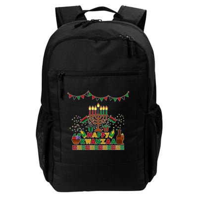 Happy Kwanzaa Traditional Colors Kinara Candles Daily Commute Backpack