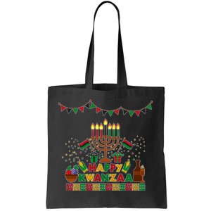 Happy Kwanzaa Traditional Colors Kinara Candles Tote Bag