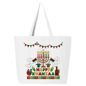 Happy Kwanzaa Traditional Colors Kinara Candles 25L Jumbo Tote