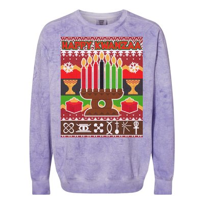 Happy Kwanzaa Ugly Sweater Colorblast Crewneck Sweatshirt