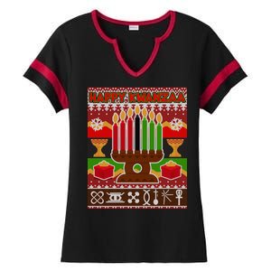 Happy Kwanzaa Ugly Sweater Ladies Halftime Notch Neck Tee